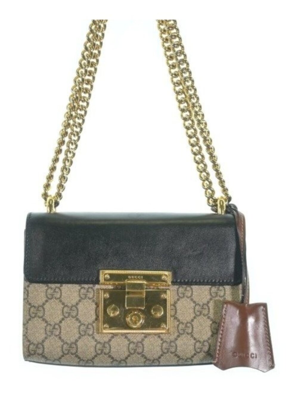 Gucci GG Supreme Padlock Small Shoulder Bag Beige